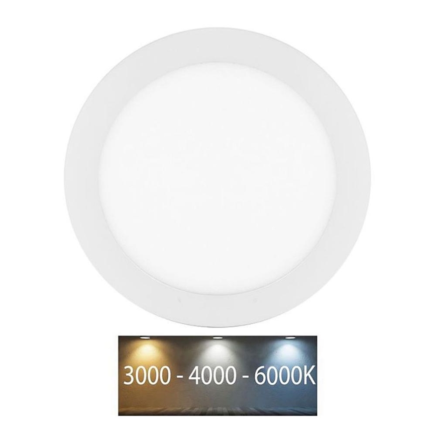 Вбудований стельовий LED світильник для ванної LADA LED/18W/230V 3000/4000/6000K діаметр 22 cm IP44 білий