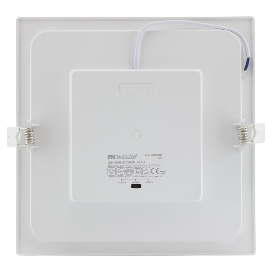 Вбудований стельовий LED світильник для ванної LED/24W/230V 3000/4000/6000K IP44