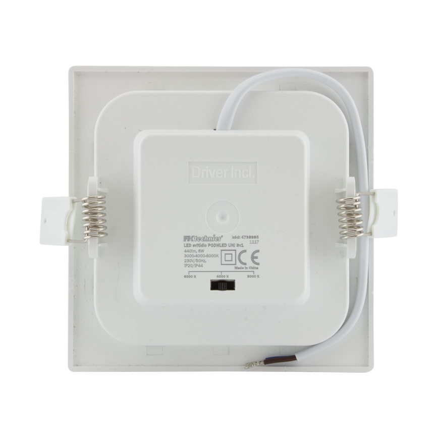 Вбудований стельовий LED світильник для ванної LED/6W/230V 3000/4000/6000K IP44