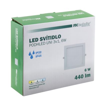 Вбудований стельовий LED світильник для ванної LED/6W/230V 3000/4000/6000K IP44