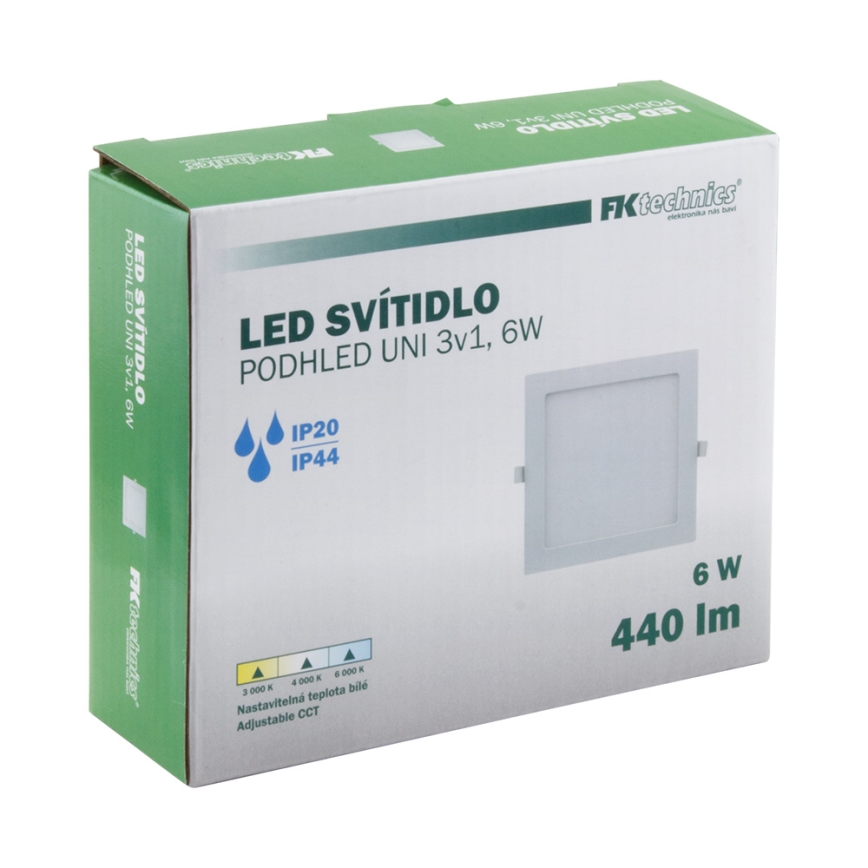 Вбудований стельовий LED світильник для ванної LED/6W/230V 3000/4000/6000K IP44