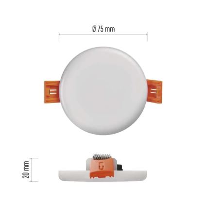 Вбудований стельовий LED світильник для ванної LED/6W/230V IP65