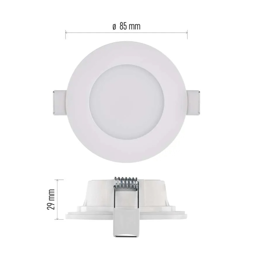 Вбудований стельовий LED світильник для ванної LORI LED/4,5W/230V IP65 2700/4000K діаметр 8,5 см білий