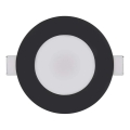 Вбудований стельовий LED світильник для ванної LORI LED/4,5W/230V IP65 2700/4000K діаметр 8,5 см чорний