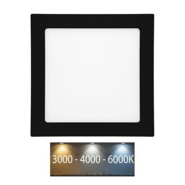 Вбудований стельовий LED світильник для ванної RAFA LED/25W/230V 3000/4000/6000K 30x30 cm IP44 чорний