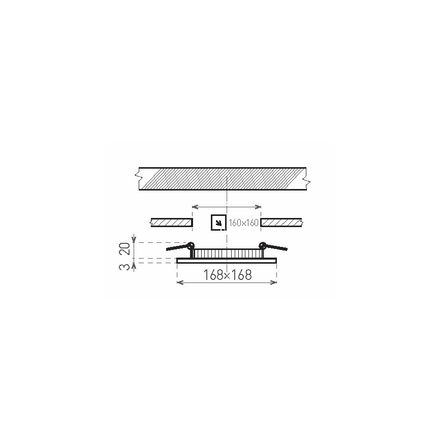Вбудований стельовий LED світильник для ванної VEGA LED/12W/230V 3800K 16,8 см IP44