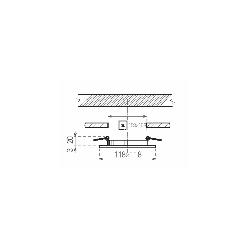 Вбудований стельовий LED світильник для ванної VEGA LED/6W/230V 3800K 11,8 см IP44