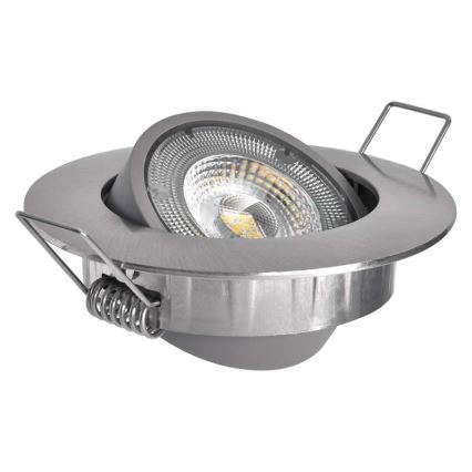 Вбудований стельовий LED світильник EXCLUSIVE 1xLED/5W/230V 4000 K срібний