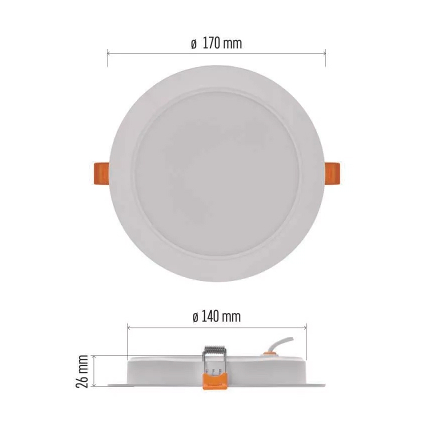 Вбудований стельовий LED світильник LED/18W/230V діаметр 17 cm білий