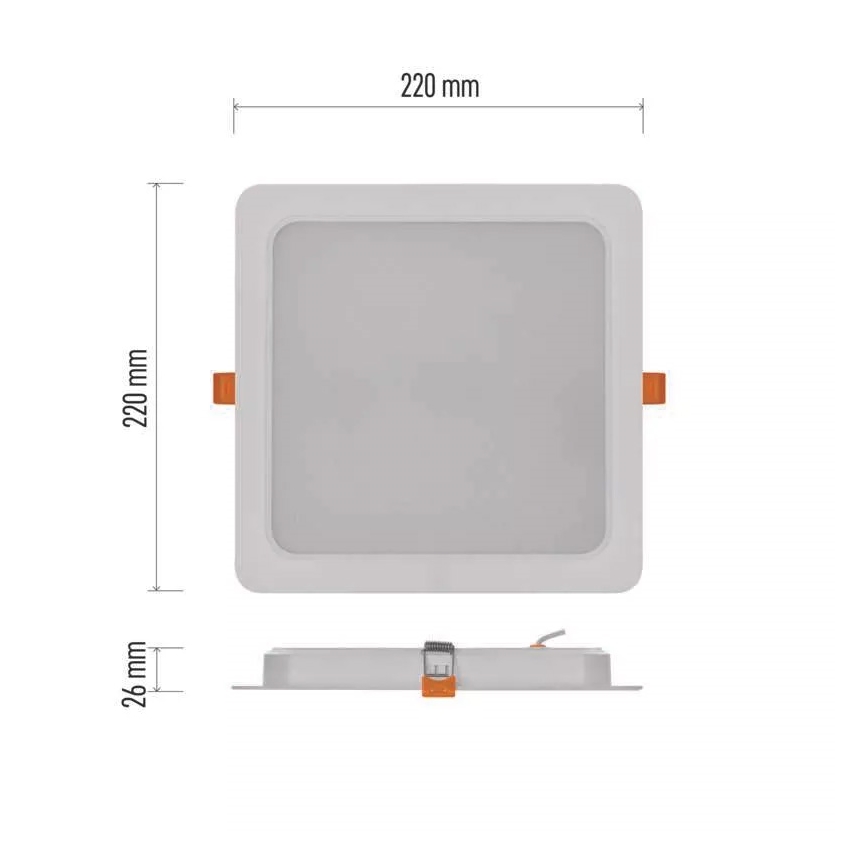 Вбудований стельовий LED світильник LED/24W/230V 22x22 см білий