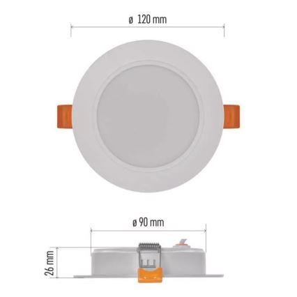 Вбудований стельовий LED світильник LED/9W/230V діаметр 12 см білий