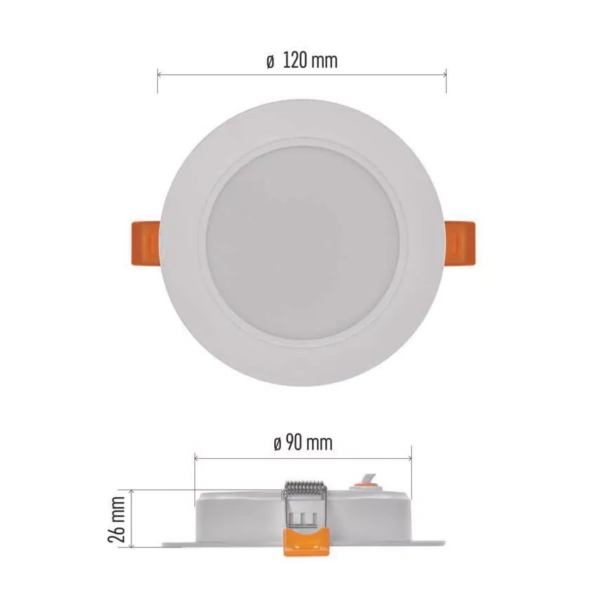 Вбудований стельовий LED світильник LED/9W/230V діаметр 12 см білий