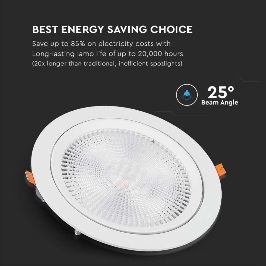 Вбудований стельовий LED світильник SAMSUNG CHIP LED/10W/230V 6400K
