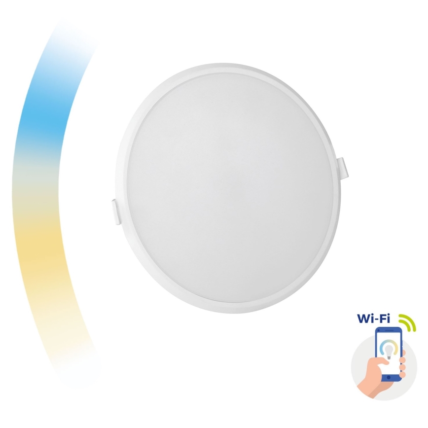 Вбудований стельовий LED світильник з регулюванням яскравості ALGINE LED/22W/230V Wi-Fi Tuya круглий