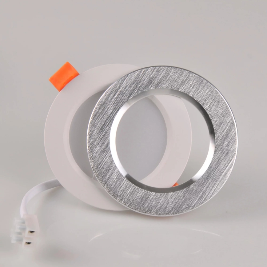 Вбудований стельовий LED світильник ZOE LED/4,8W/230V срібний
