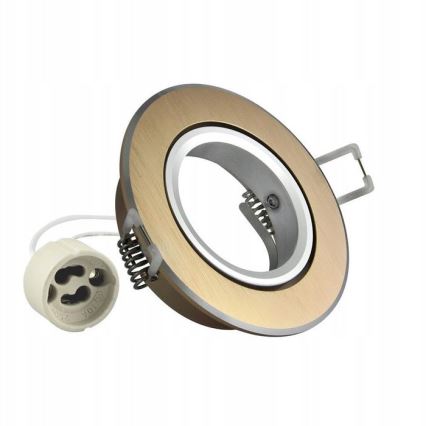 Вбудований стельовий світильник EAST OPAL 1xGU10/8W/230V діаметр 8,5 см золотий