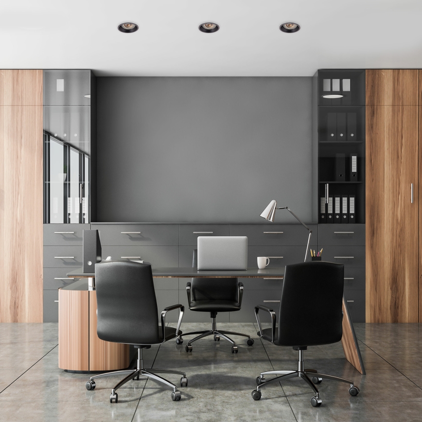 Вбудований стельовий світильник EYE 1xGU10/25W/230V круглий чорний