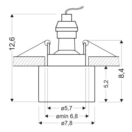 Точковий вбудований стельовий світильник TUBA 1xGU10/50W/230V