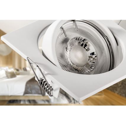 Вбудований світильник 1xGU10/MR16/10W/230V 9x9 см білий