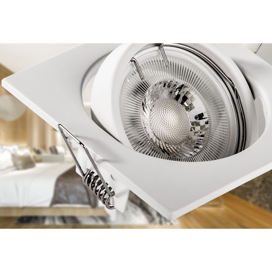 Вбудований світильник 1xGU10/MR16/10W/230V 9x9 см білий