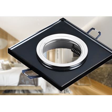 Вбудований світильник для підвісної стелі 1xGU10/MR16/10W/230V, 9x9 см, чорний