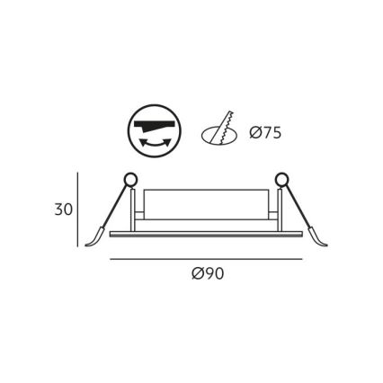 Вбудований світильник LED BRINO/3/5/7W/230V 3000/4000/6500K білий