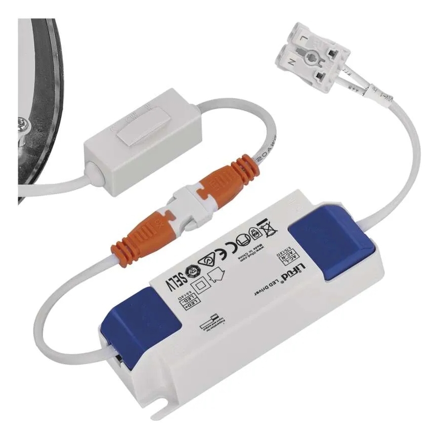 Вбудований світильник NEXXO LED, 7 Вт, 230 В, 3000/3500/4000 К, сріблястий, діаметр 12 см