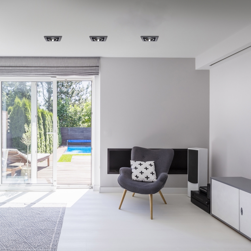 Вбудований світильник PLAZA AR111 1xGU10/12W/230V чорний