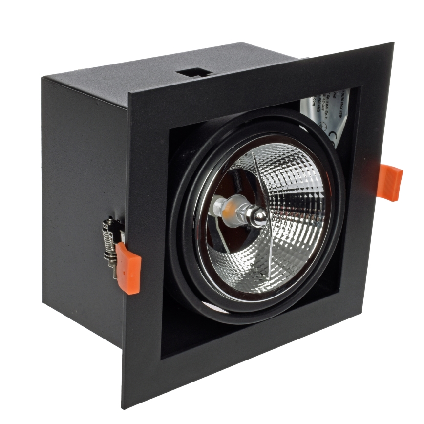 Вбудований світильник PLAZA AR111 1xGU10/12W/230V чорний