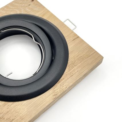 Вбудований світильник TOBBY 1xGU10/20W/230V 11,5x11,5 cm дуб/чорний