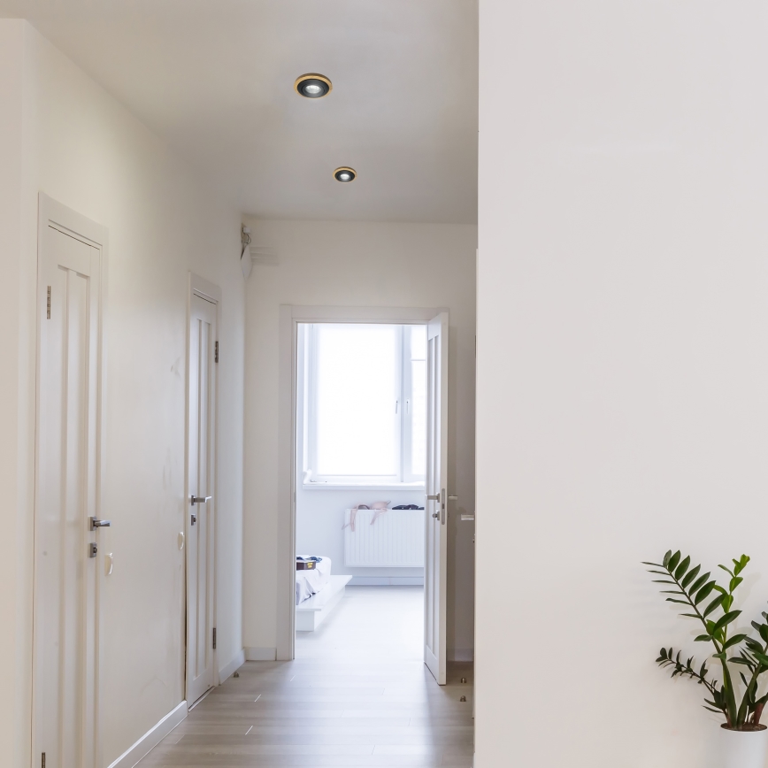 Вбудований точковий світильник TOBBY 1xGU10/20W/230V діам. 11,5 см дуб/чорний