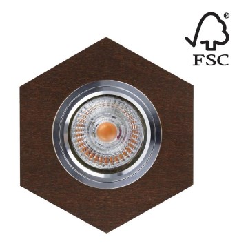 Вбудований стельовий LED світильник VITAR 1xGU10/5W/230V бук – сертифіковано FSC