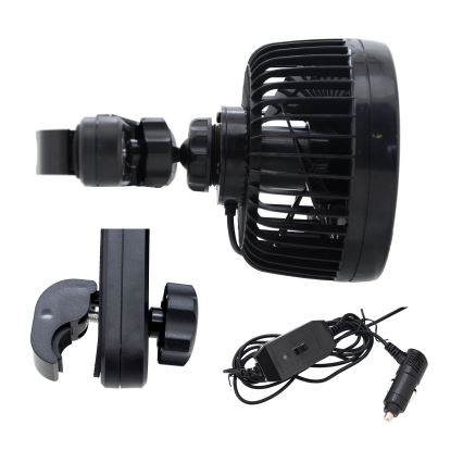 Вентилятор для підголівника в автомобіля 4W/12V чорний