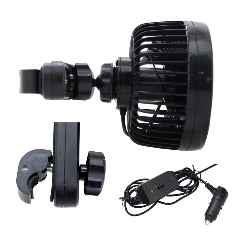 Вентилятор для підголівника в автомобіля 4W/12V чорний