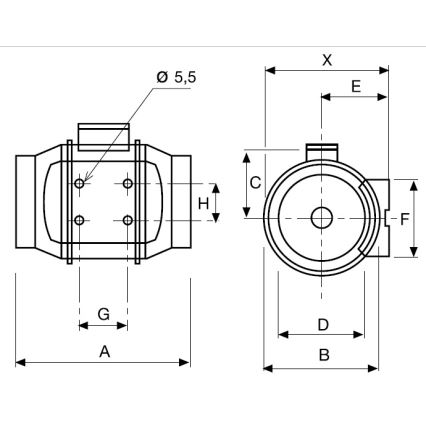 Вентилятор для ванної кімнати TD-250/100 24W/230V IP44
