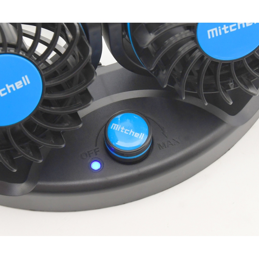 Вентилятор на приладовій панелі для автомобіля 4W/12V чорний