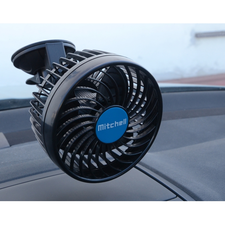 Вентилятор на присосках до автомобіляі 4W/12V чорний
