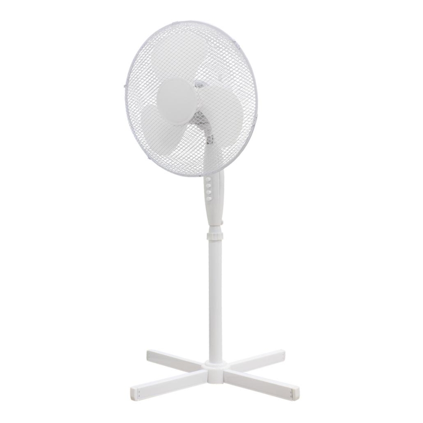Вентилятор підлоговий 40 см, 3 швидкості, білий 50W