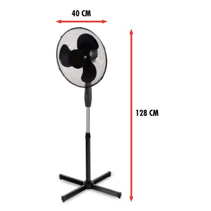 Вентилятор підлоговий 40W/230V з діаметром 40 см чорний