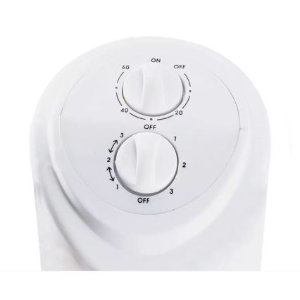 Вентилятор підлоговий з таймером 45W/230V білий