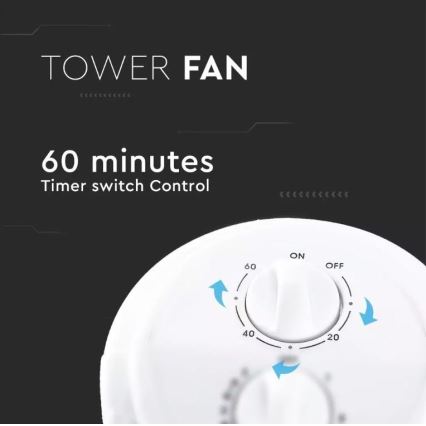 Вентилятор підлоговий з таймером 45W/230V білий