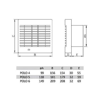 Вентилятор POLO 5/AŽ/WC