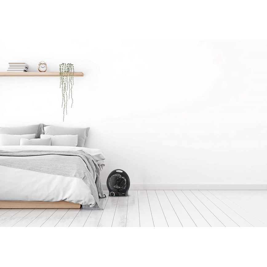 Вентилятор з нагрівальним елементом 1000/2000W/230V чорний