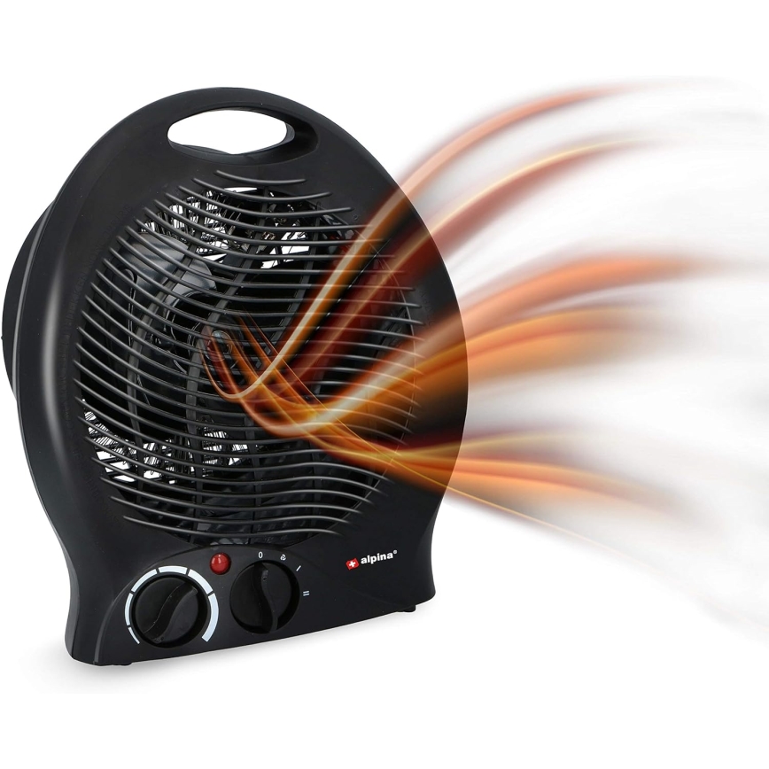 Вентилятор з нагрівальним елементом 1000/2000W/230V чорний