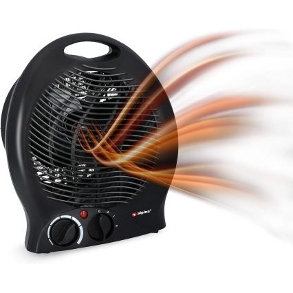 Вентилятор з нагрівальним елементом 1000/2000W/230V чорний