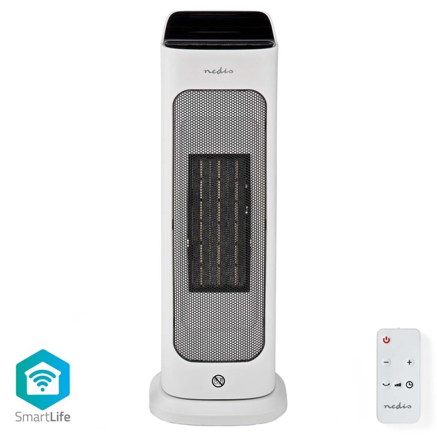 Вентилятор з керамічним нагрівальним елементом Smartlife 1400/2000W/230V Wi-Fi Tuya + пульт дистанційного керування