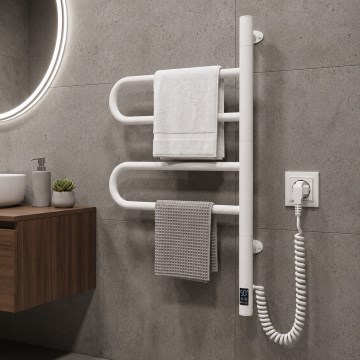 Vertaduro - Електрична поворотна сушарка для рушників з термостатом ELA 60W/230V 65x49 cm IP44 біла