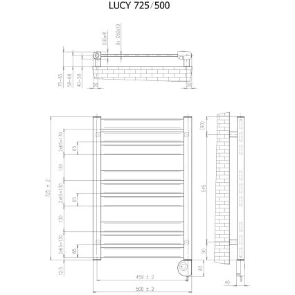 Vertaduro - Радиатор для ванной с термостатом LUCY 400 Вт 73x50 см белый