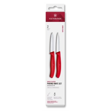 Victorinox - Набір кухонних ножів для овочів SWISS CLASSIC, 8 см, 2 шт, червоний