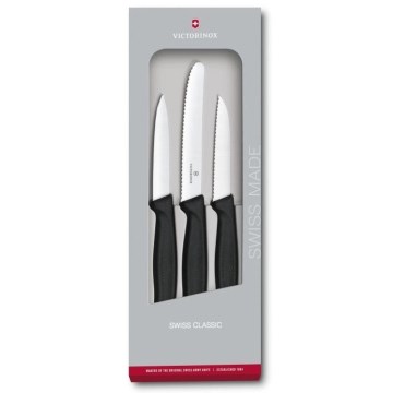 Victorinox - Набір кухонних ножів для овочів 3 шт. чорний